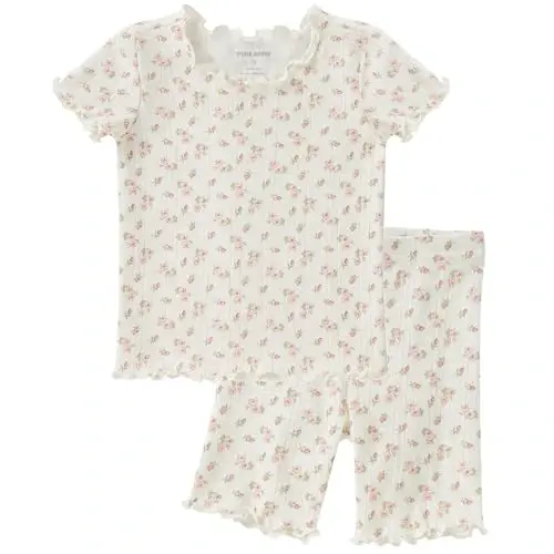 pureborn Baby Pajamas Set Pjs - Kids Toddler Boy Girl Short Long Sleeve Snug Fit Sleepwear 2pcs 18M-7Y 