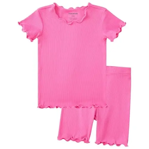 pureborn Bebek Pijama Takımı Pjs - Çocuk Küçük Çocuk Erkek Kız Kısa Uzun Kollu Dar Kesim Uyku Giysisi 2'li 18 Ay-7 Yaş 