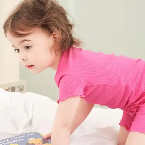 pureborn Bebek Pijama Takımı Pjs - Çocuk Küçük Çocuk Erkek Kız Kısa Uzun Kollu Dar Kesim Uyku Giysisi 2'li 18 Ay-7 Yaş - 4