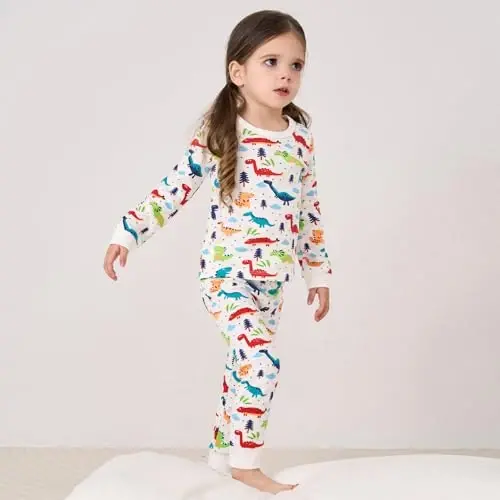 pureborn Baby Pajamas Set Pjs - Kids Toddler Boy Girl Short Long Sleeve Snug Fit Sleepwear 2pcs 18M-7Y - 3