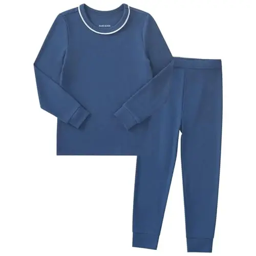 pureborn Bebek Pijama Takımı Pjs - Çocuk Küçük Çocuk Erkek Kız Kısa Uzun Kollu Dar Kesim Uyku Giysisi 2'li 18Ay-7Yaş 