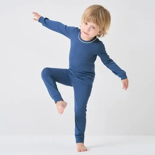 pureborn Bebek Pijama Takımı Pjs - Çocuk Küçük Çocuk Erkek Kız Kısa Uzun Kollu Dar Kesim Uyku Giysisi 2'li 18Ay-7Yaş - 4