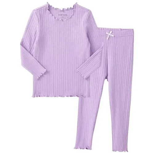 pureborn Bebek Pijama Takımı Pjs - Çocuklar Küçük Çocuk Erkek Kız Kısa Uzun Kollu Dar Kesim Uyku Giysileri 2 adet 18 Ay-7 Yaş 