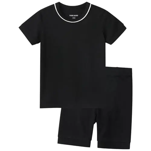 pureborn Baby Pajamas Set Toddler Snug Fit Cotton Sleepwear 2pcs 12M-7Y | Buttery soft, silky smooth, breathable, lightweight, ruffled cuffs, snug fit, gentle on skin - 1