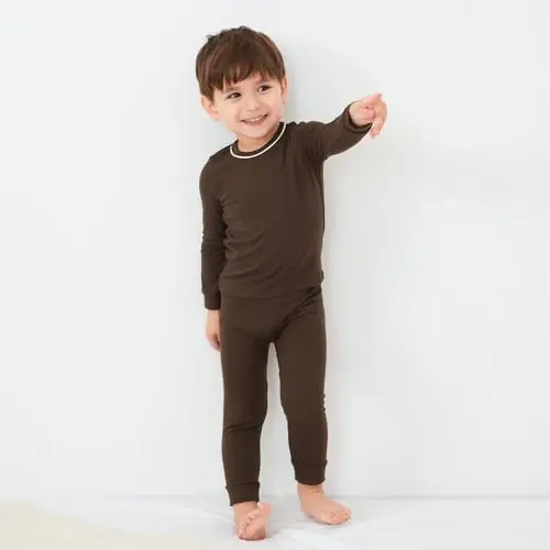 pureborn Baby Pajamas Set Toddler Snug Fit Cotton Sleepwear 2pcs 12M-7Y | Buttery soft, silky smooth, breathable, lightweight, ruffled cuffs, snug fit, gentle on skin - 2