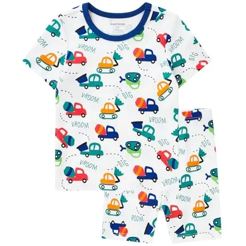 pureborn Bebek Pijama Takımı Yürümeye Başlayan Çocuk Tam Oturan Pamuklu Uyku Giyimi 2'li 12A-7Y | Tereyağı gibi yumuşak, ipeksi pürüzsüzlükte, nefes alabilen, hafif, fırfırlı manşetli, tam oturan, cilde nazik 
