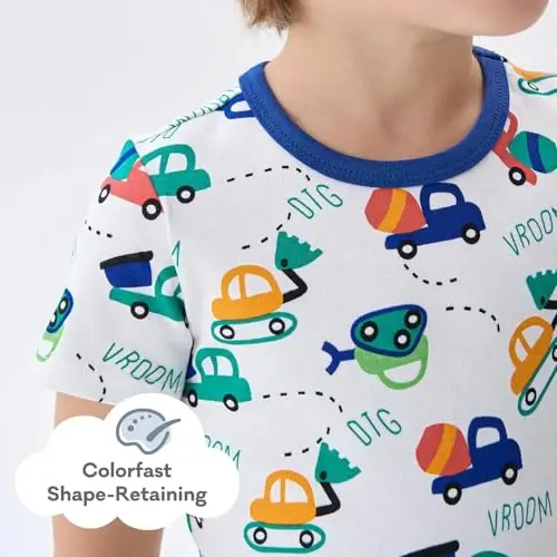 pureborn Bebek Pijama Takımı Yürümeye Başlayan Çocuk Tam Oturan Pamuklu Uyku Giyimi 2'li 12A-7Y | Tereyağı gibi yumuşak, ipeksi pürüzsüzlükte, nefes alabilen, hafif, fırfırlı manşetli, tam oturan, cilde nazik - 5