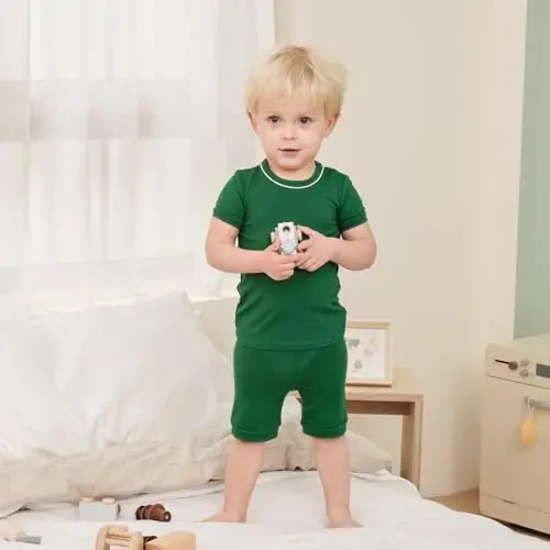 pureborn Baby Pajamas Set Toddler Snug Fit Cotton Sleepwear 2pcs 12M-7Y | Buttery soft, silky smooth, breathable, lightweight, ruffled cuffs, snug fit, gentle on skin - PUREBORN (1)