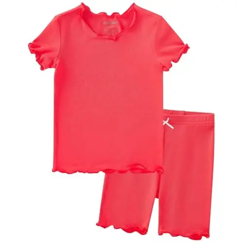 pureborn Baby Pajamas Set Toddler Snug Fit Cotton Sleepwear 2pcs 12M-7Y | Buttery soft, silky smooth, breathable, lightweight, ruffled cuffs, snug fit, gentle on skin 