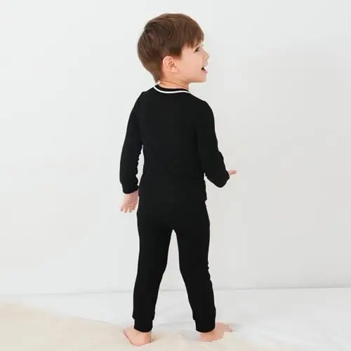 pureborn Baby Pajamas Set Toddler Snug Fit Cotton Sleepwear 2pcs 12M-7Y | Buttery soft, silky smooth, breathable, lightweight, ruffled cuffs, snug fit, gentle on skin - 3