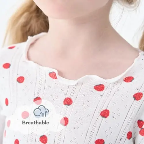 pureborn Baby Pajamas Set Toddler Snug Fit Cotton Sleepwear 2pcs 12M-7Y | Buttery soft, silky smooth, breathable, lightweight, ruffled cuffs, snug fit, gentle on skin - 4