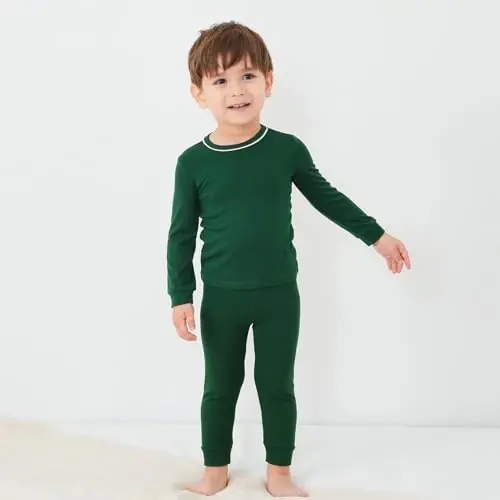 pureborn Baby Pajamas Set Toddler Snug Fit Cotton Sleepwear 2pcs 12M-7Y | Buttery soft, silky smooth, breathable, lightweight, ruffled cuffs, snug fit, gentle on skin - 2