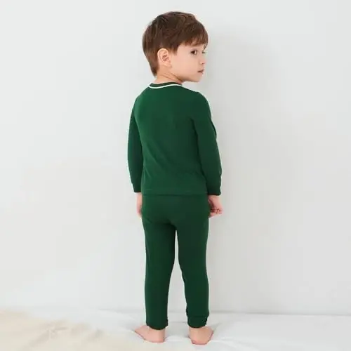 pureborn Baby Pajamas Set Toddler Snug Fit Cotton Sleepwear 2pcs 12M-7Y | Buttery soft, silky smooth, breathable, lightweight, ruffled cuffs, snug fit, gentle on skin - 3