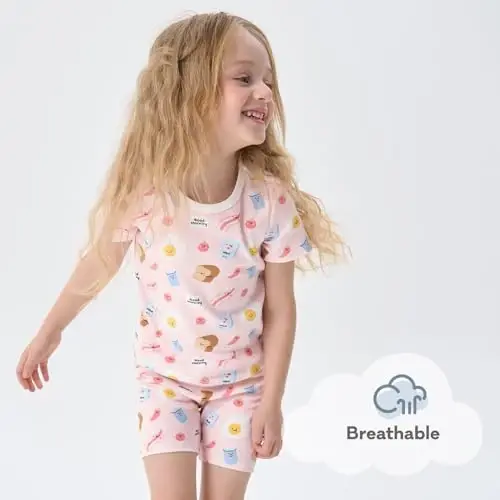 Pureborn chaqaloqlar uchun pijamalar to‘plami, bolalar uchun qulay paxtali uyqu kiyimi, 2 qismli, 12 oylik-7 yosh | O‘ta yumshoq, ipakdek silliq, nafas oladigan, yengil, burmali manjetli, qulay bichimli, teriga yumshoq ta’sir qiladi - 4