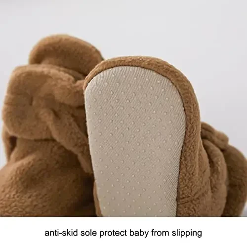 pureborn Unisex Baby Boy Girl Fleece Cozy Booties Warm Infant Shoes - 5