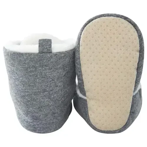 pureborn Unisex Baby Boy Girl Fleece Cozy Booties Warm Infant Shoes - 3