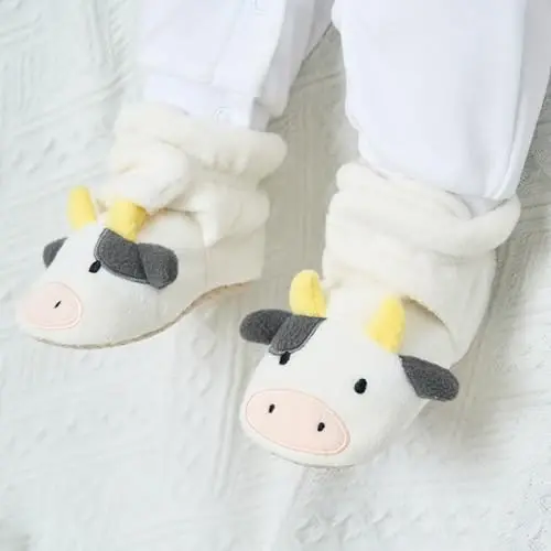 pureborn Unisex Baby Boy Girl Fleece Cozy Booties Warm Infant Shoes - 2
