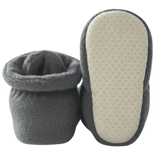 pureborn Unisex Baby Boy Girl Fleece Cozy Booties Warm Infant Shoes - 3
