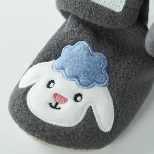 pureborn Unisex Baby Boy Girl Fleece Cozy Booties Warm Infant Shoes - 7