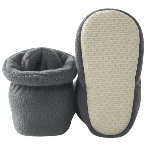 pureborn Unisex Baby Boy Girl Fleece Cozy Booties Warm Infant Shoes - 3