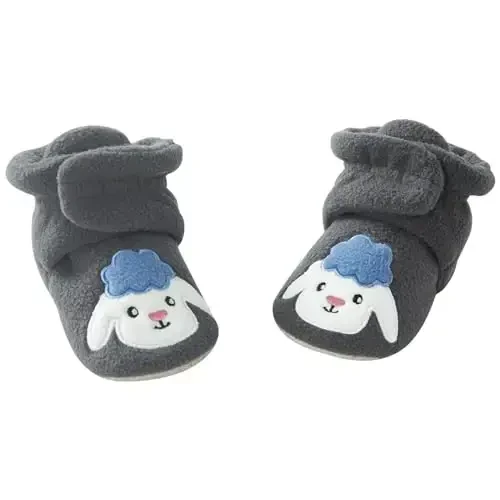 pureborn Unisex Baby Boy Girl Fleece Cozy Booties Warm Infant Shoes - 1
