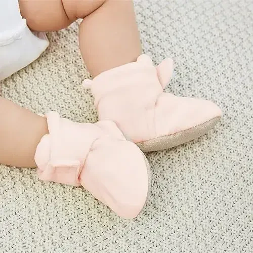 pureborn Unisex Baby Boy Girl Fleece Cozy Booties Warm Infant Shoes - PUREBORN (1)