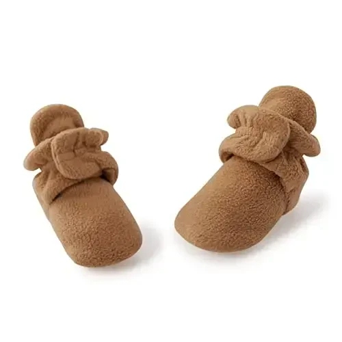 pureborn Unisex Baby Boy Girl Fleece Cozy Booties Warm Infant Shoes - PUREBORN