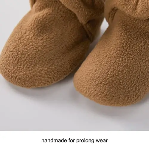 pureborn Unisex Baby Boy Girl Fleece Cozy Booties Warm Infant Shoes - 6