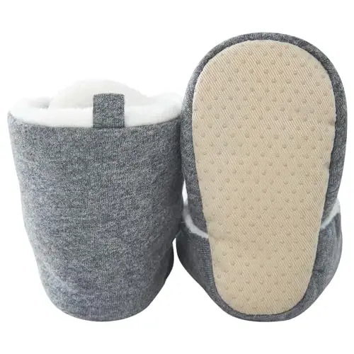 pureborn Unisex Baby Boy Girl Fleece Cozy Booties Warm Infant Shoes - 3