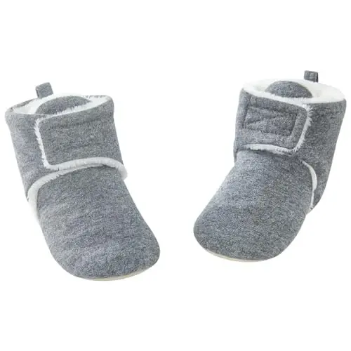 pureborn Unisex Baby Boy Girl Fleece Cozy Booties Warm Infant Shoes - 1
