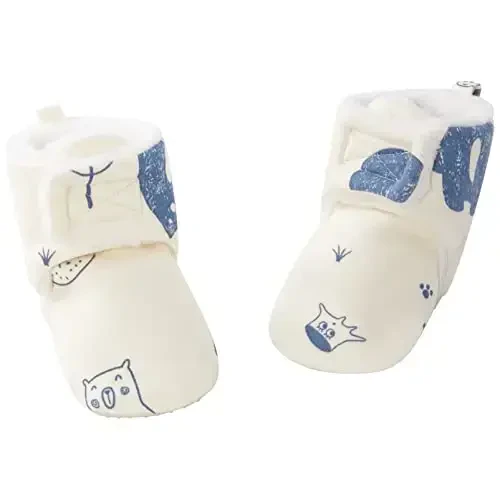 pureborn Unisex Baby Boy Girl Fleece Cozy Booties Warm Infant Shoes - PUREBORN