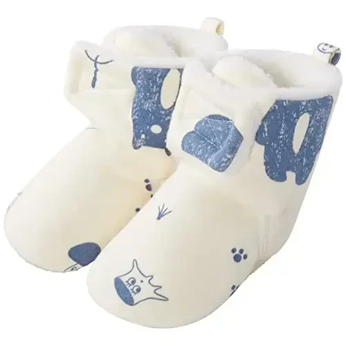 pureborn Unisex Baby Boy Girl Fleece Cozy Booties Warm Infant Shoes - 2