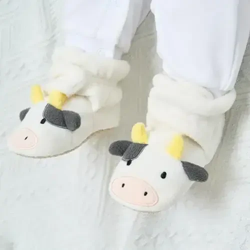 pureborn Unisex Baby Boy Girl Fleece Cozy Booties Warm Infant Shoes - PUREBORN (1)