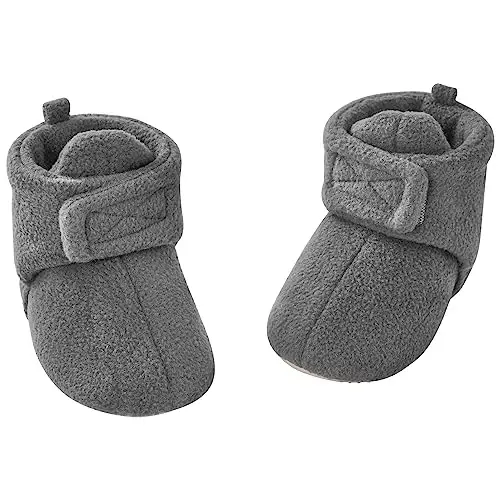pureborn Unisex Baby Boy Girl Fleece Cozy Booties Warm Infant Shoes - 1