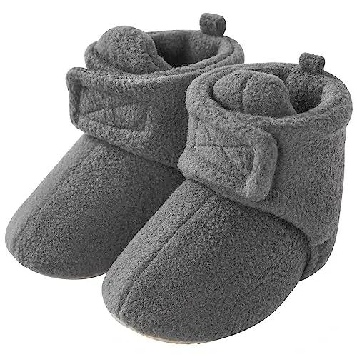 pureborn Unisex Baby Boy Girl Fleece Cozy Booties Warm Infant Shoes - 3