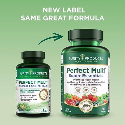 Purity Products Perfect Multi Super Essentials - Multivitamin + Fruits and Vegetables + Promotes Healthy Day and Night Vision Featuring Lutein, Zeaxanthin and Black Currant Extract - 90 Capsules - 3