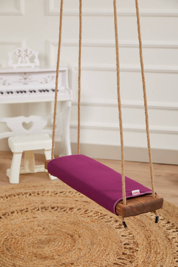 Purple Classic Wooden Swing for Home, Garden, Picnic - 4