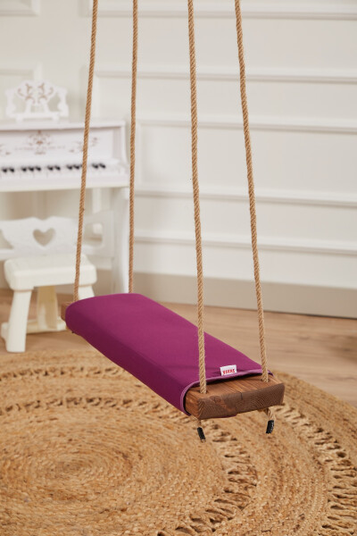 Purple Classic Wooden Swing for Home, Garden, Picnic - 5