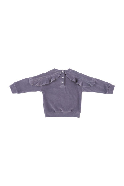 Purple frilled baby girl sweatshirt - 5