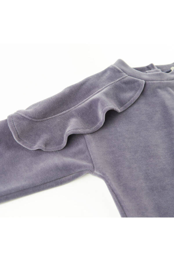 Purple frilled baby girl sweatshirt - 6