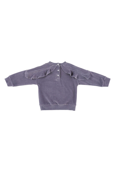 Purple frilled baby girl sweatshirt - 1