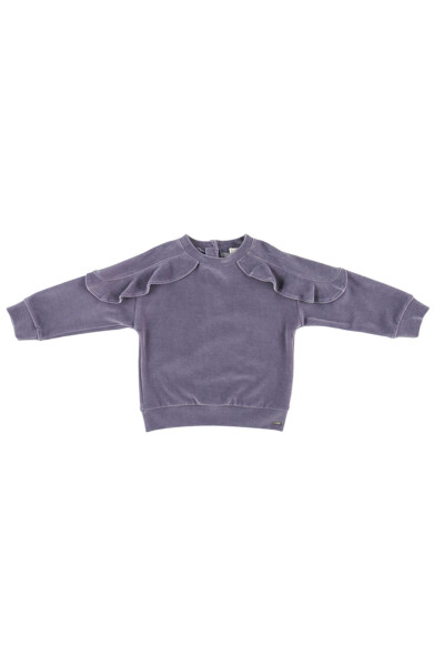 Purple frilled baby girl sweatshirt - 2