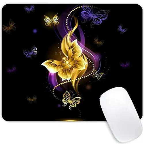 Purple Gold Butterfly Mouse pad Customized Mousepad Non-Slip Rubber Base Mouse Pads for Computers Laptop Office Desk Accessories Mouse pad 