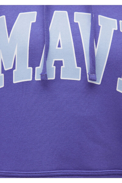 Purple Hooded Sweatshirt with Logo Print 1600361-70613 - 11