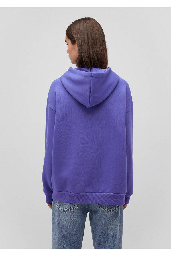 Purple Hooded Sweatshirt with Logo Print 1600361-70613 - 4