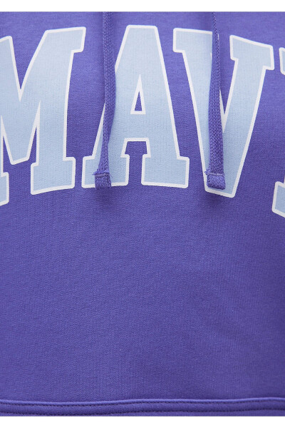 Purple Hooded Sweatshirt with Logo Print 1600361-70613 - 6