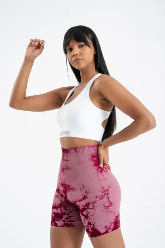 Push-up Detaylı Spor Batik Şort-BORDO - 3