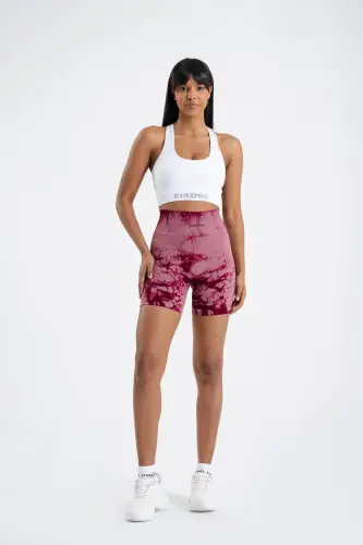Push-up Detaylı Spor Batik Şort - BORDO 