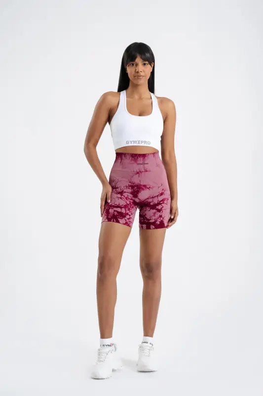 Push-up Detaylı Spor Batik Şort - BORDO - GYMXPRO