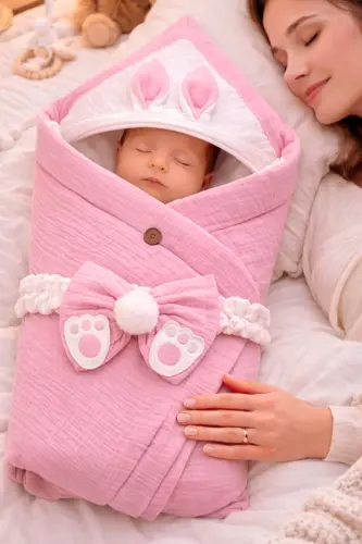 Pushti 4 qavatli muslin chaqaloq adyali 100% paxta tabiiy organik uyqu o'rash kasalxona chiqishi - TOMUYCUK (1)